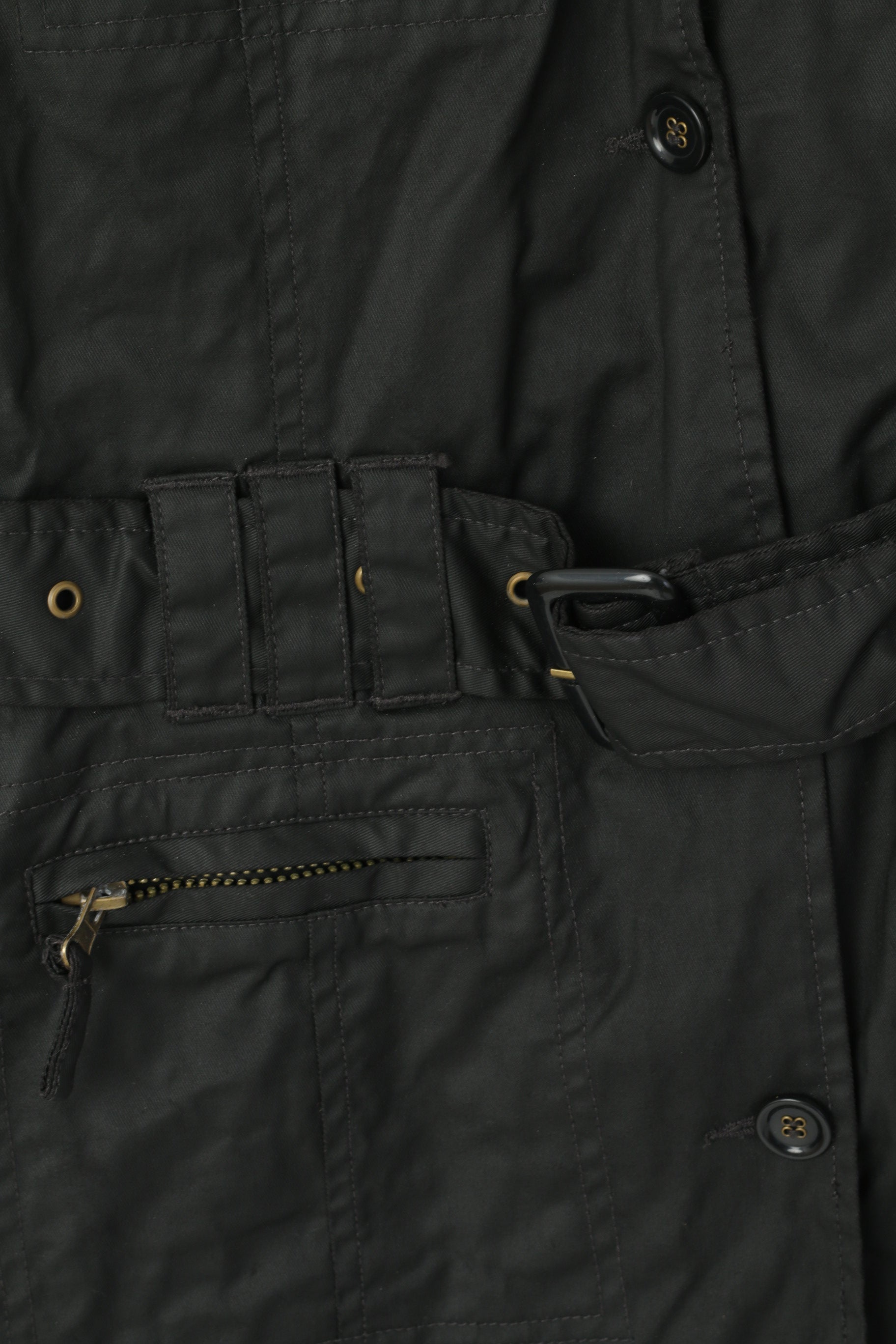 Adoro la giacca da donna Horses, top monopetto con cintura in cotone cerato nero