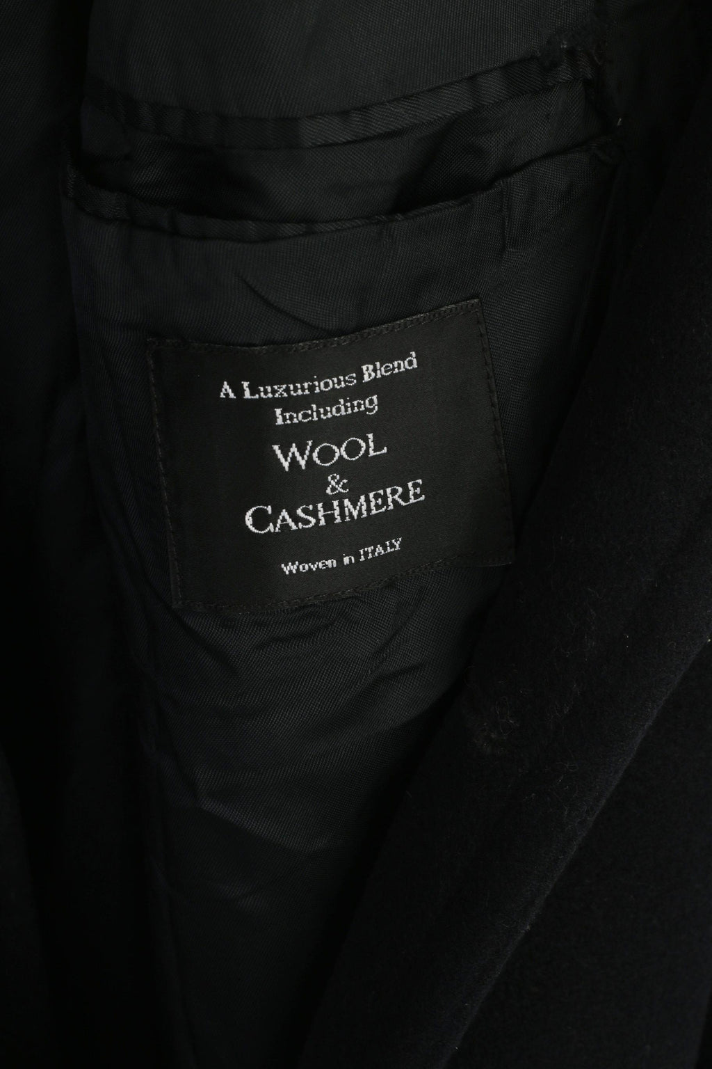 David Moss Colection Men S (M) Coat Navy Vintage Wool Cashmere Blend Belted Overcoat