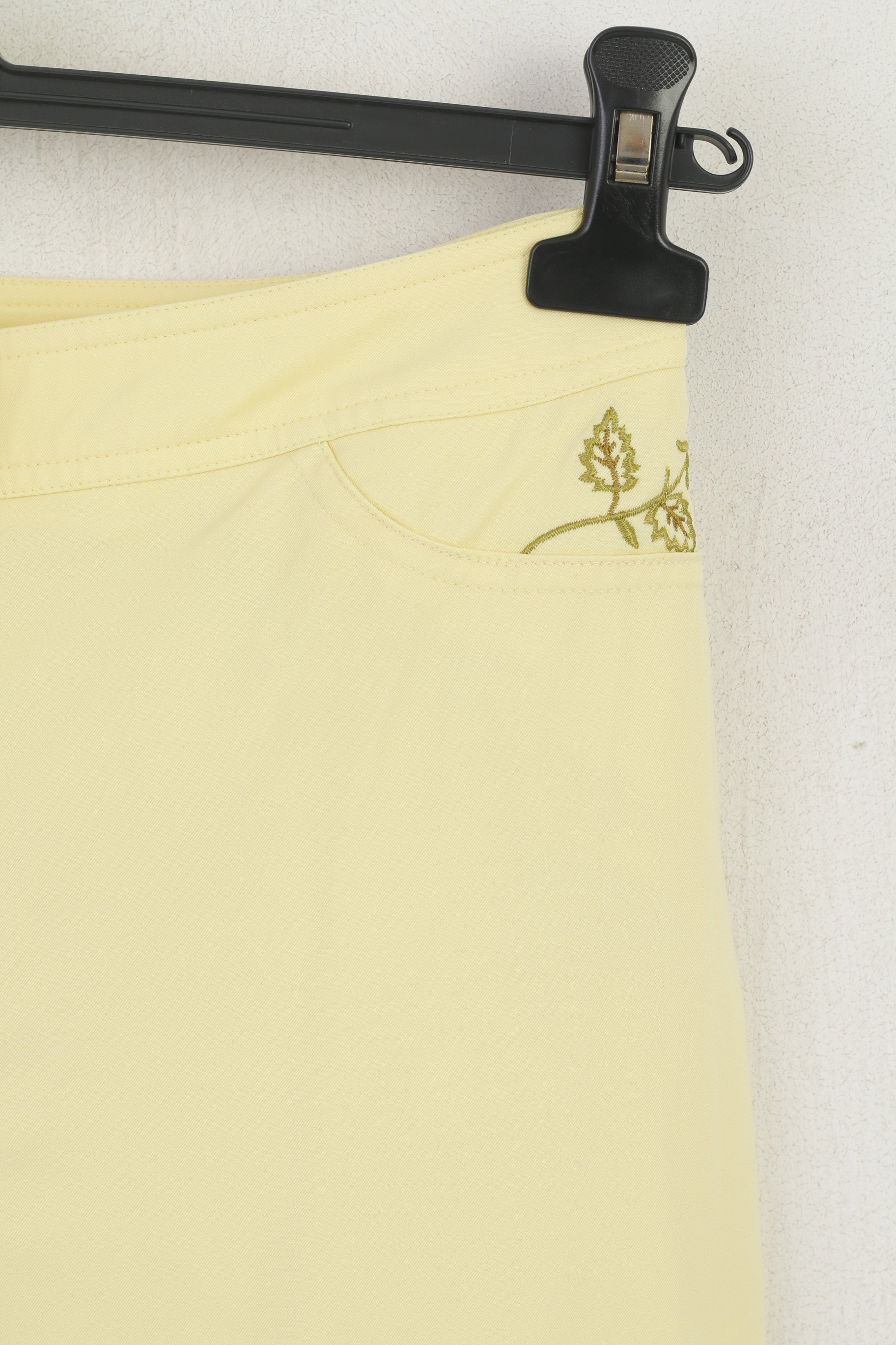 Escada Femme 38 Pantalon Jaune Nylon Stretch Été Pantalon Droit