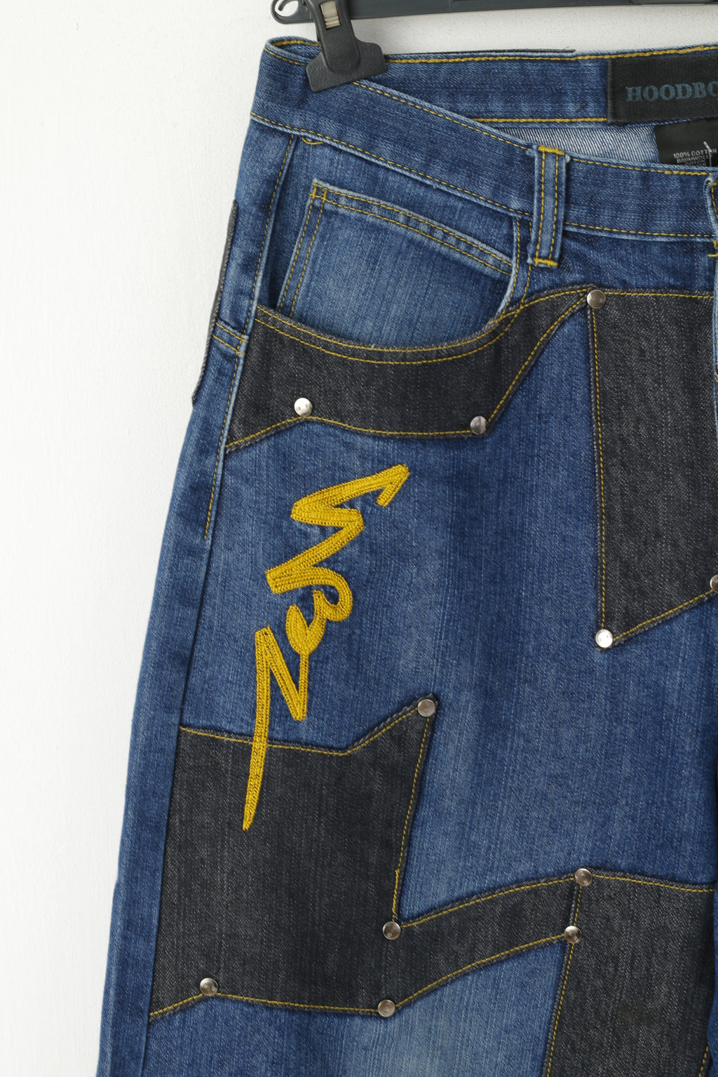 Hoodboyz Men 32 Jeans Trousers Navy Denim Hip-Hop Streetstyle Western Pants