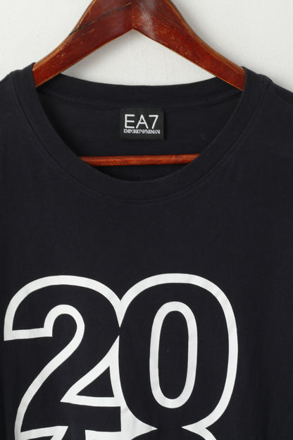 Emporio Armani Men XL (L) Shirt Black Cotton Graphic EA 2012 Casual Top