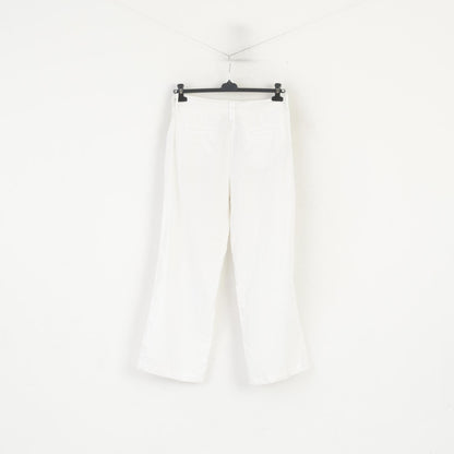 BRAX Women 16 32/32 42 Trousers White 100% Linen Marina Summer Pants