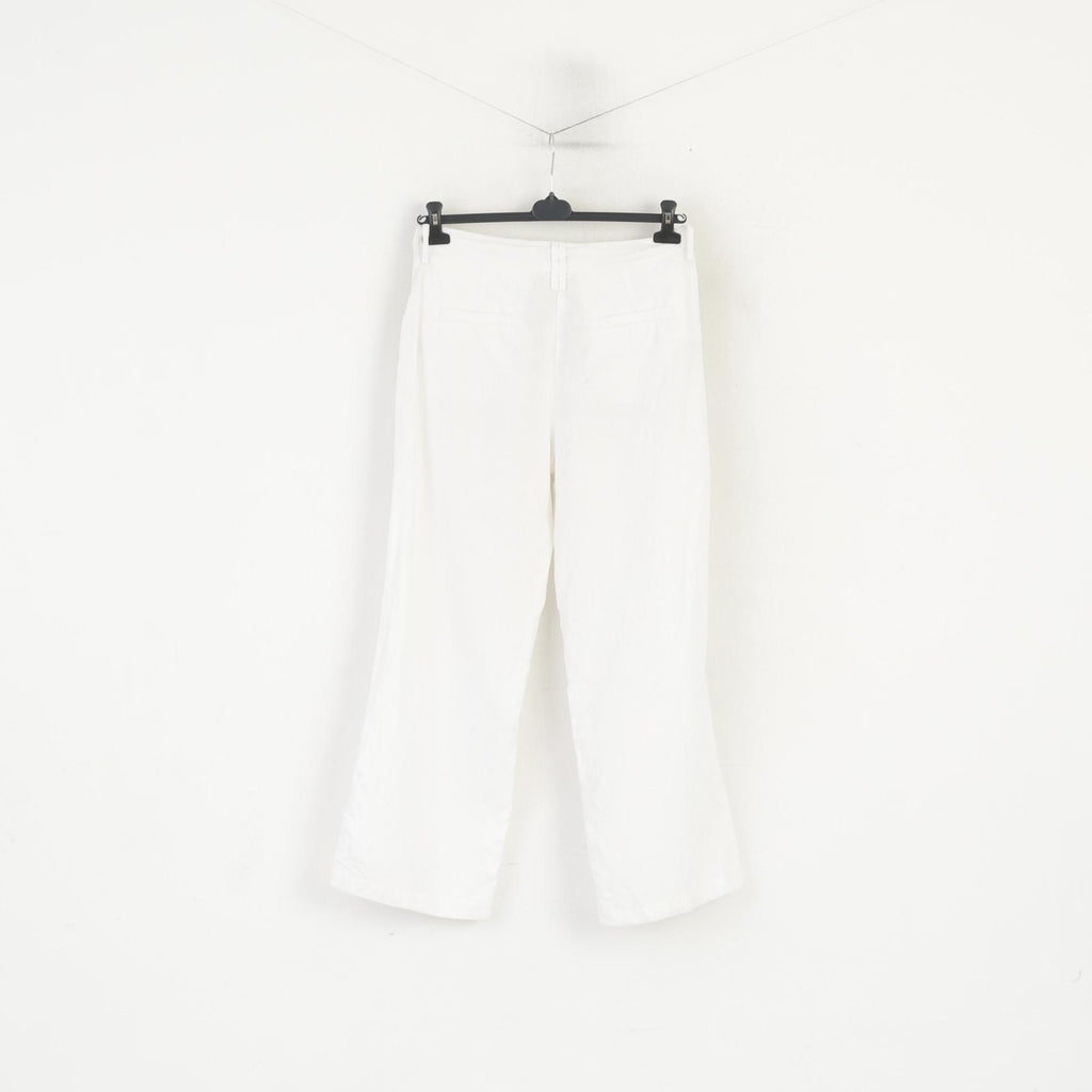 BRAX Women 16 32/32 42 Trousers White 100% Linen Marina Summer Pants