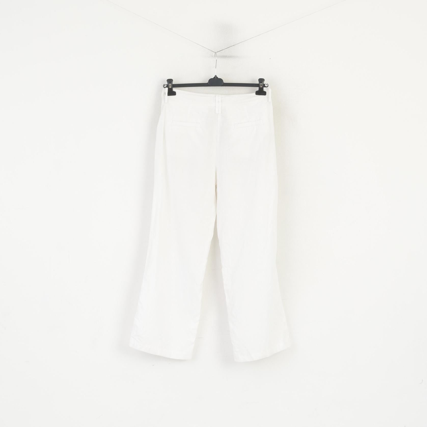 BRAX Women 16 32/32 42 Trousers White 100% Linen Marina Summer Pants