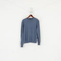 Paul Smith Jeans Men L (M) Jumper Blue Cotton Classic Crew Neck Plain Sweater