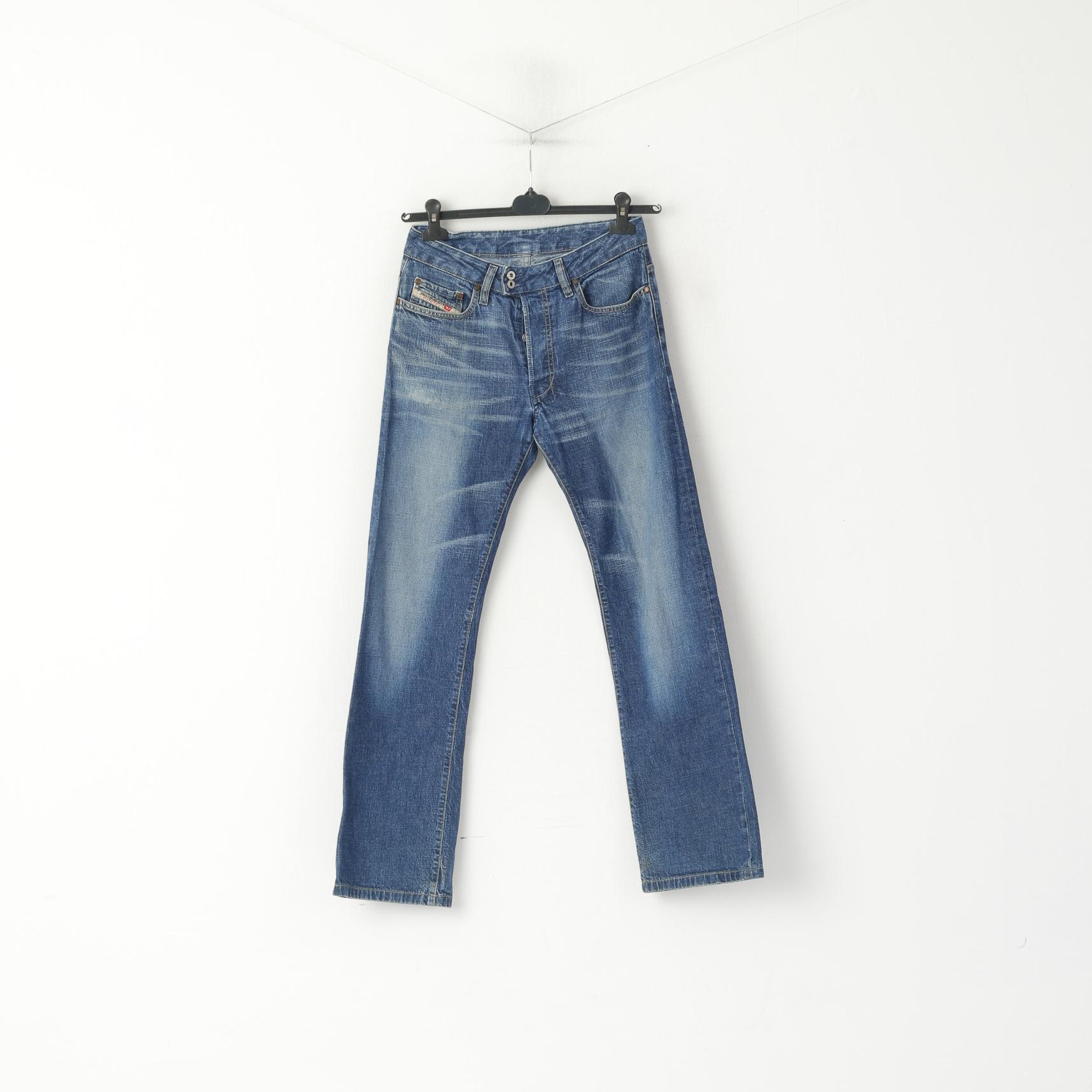 Diesel Industry Men 28 Jeans Trousers Navy Denim Cotton Classic Straight Leg Pants