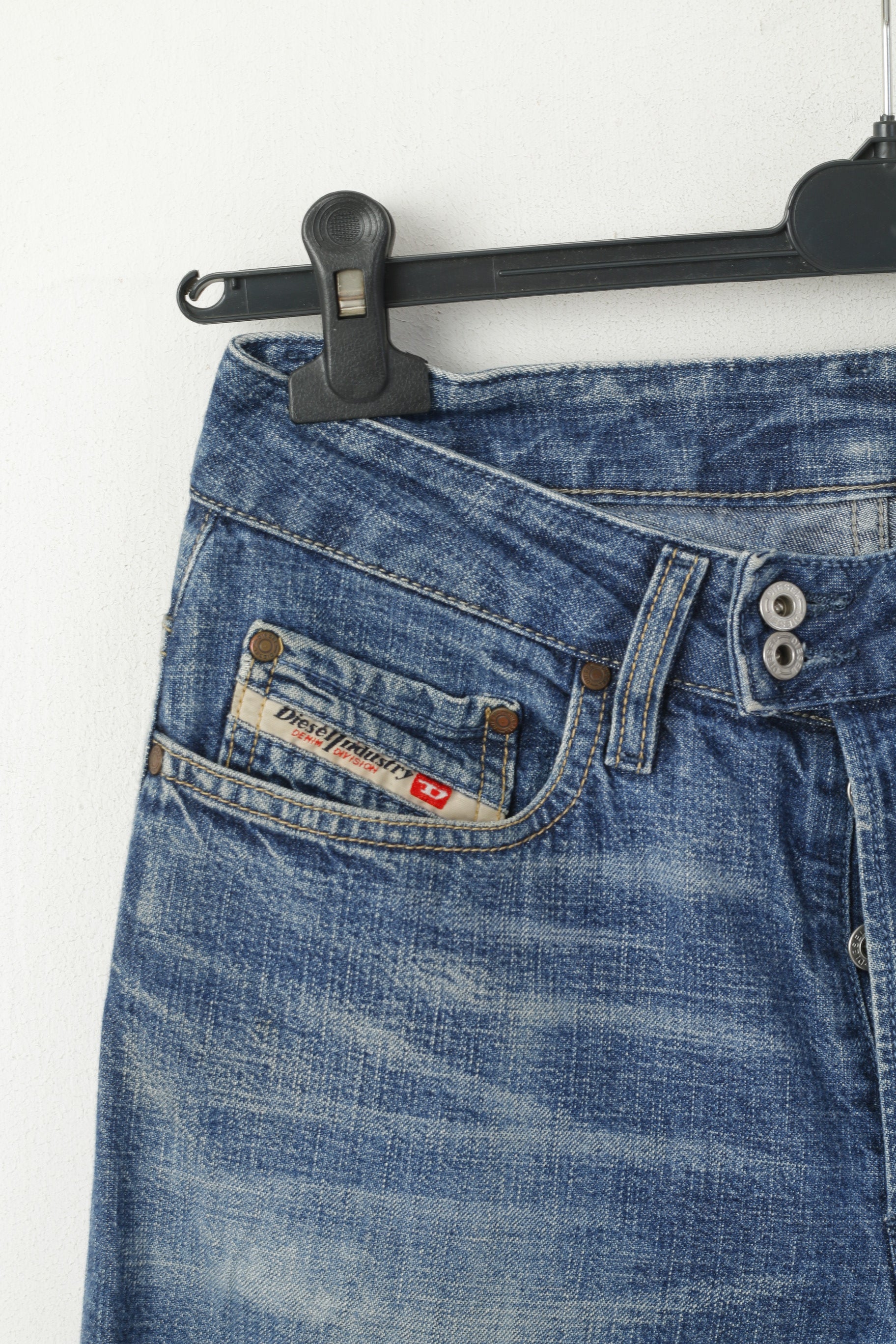 Diesel Industry Men 28 Jeans Trousers Navy Denim Cotton Classic Straight Leg Pants