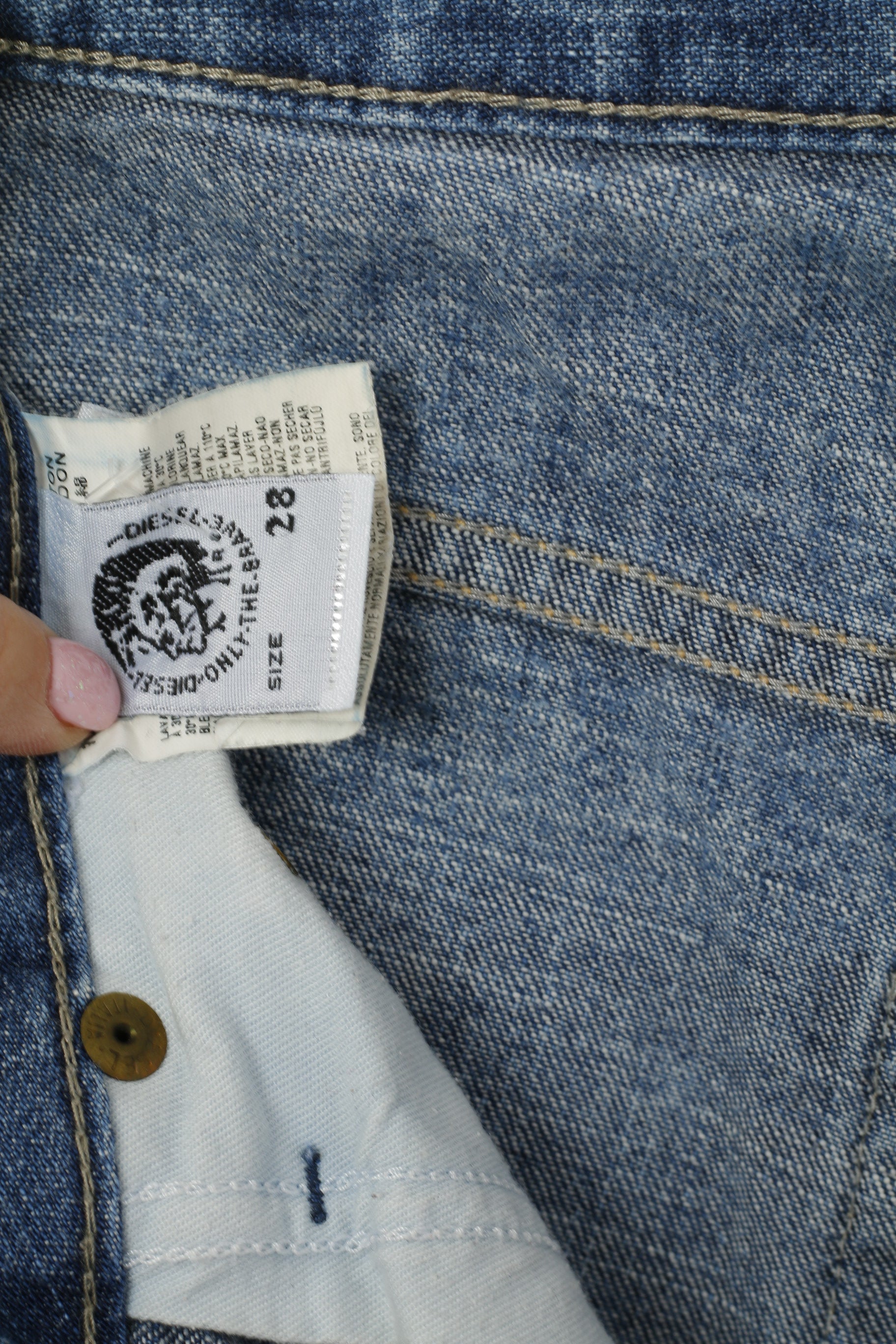 Diesel Industry Men 28 Jeans Trousers Navy Denim Cotton Classic Straight Leg Pants