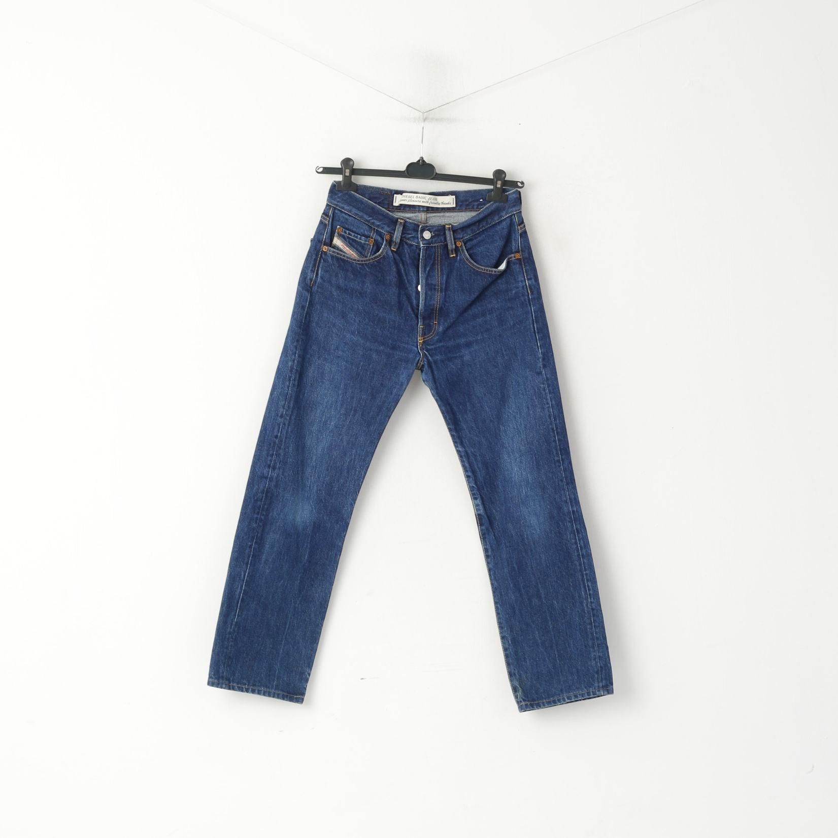 Diesel Industry Homme 30 Jeans Pantalon Marine Basic Denim Coton fabriqué en Italie Pantalon