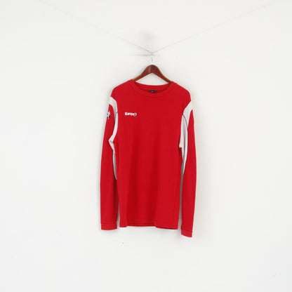 Kempa Men XL Sweatshirt Red Cotton Handball Training Vintage Sportswear Top