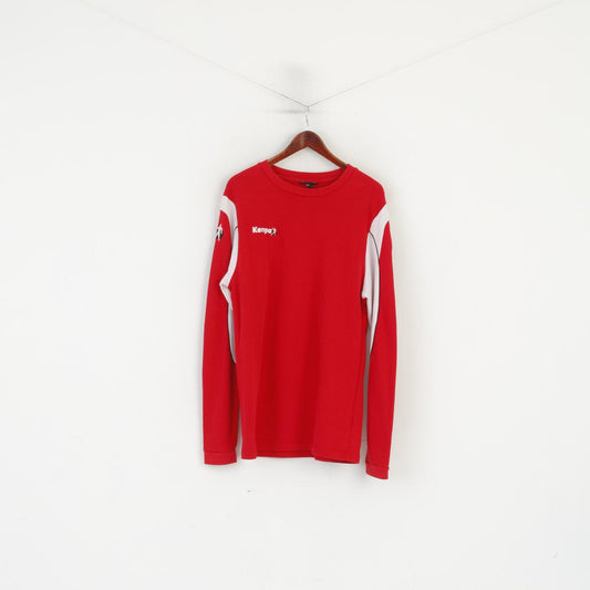 Kempa Homme XL Sweatshirt Rouge Coton Handball Training vintage Sportswear Top