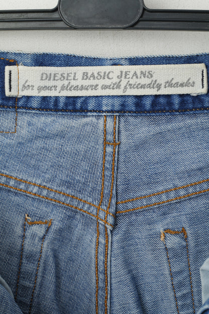 Diesel Uomo 31 Pantaloni Jeans Blu Pantaloni Basic Straight Made in Italy in cotone