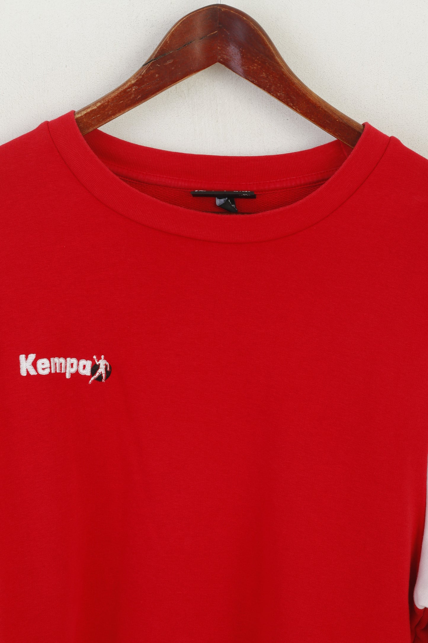 Kempa Men XL Sweatshirt Red Cotton Handball Training Vintage Sportswear Top