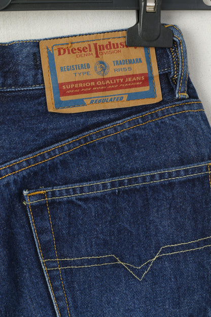 Diesel Industry Homme 30 Jeans Pantalon Marine Basic Denim Coton fabriqué en Italie Pantalon