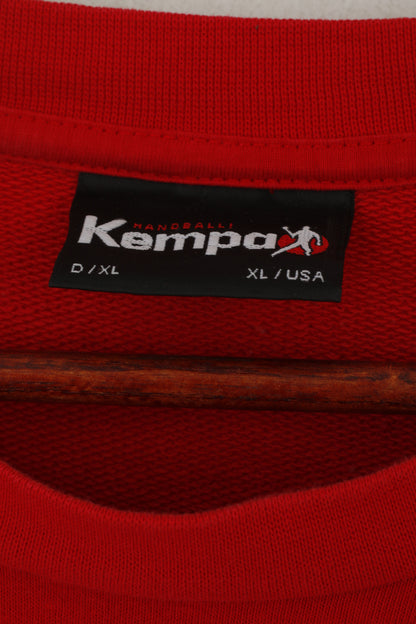 Felpa Kempa da uomo XL in cotone rosso per allenamento di pallamano, top sportivo vintage