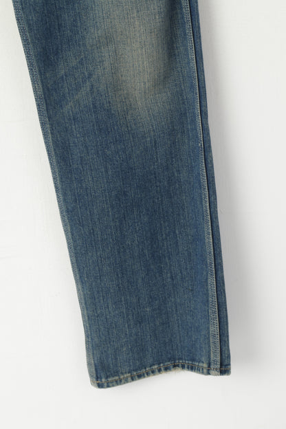 Paul Smith Jeans Men 34 Trousers Navy Denim Cotton Straight Leg Classic Pants
