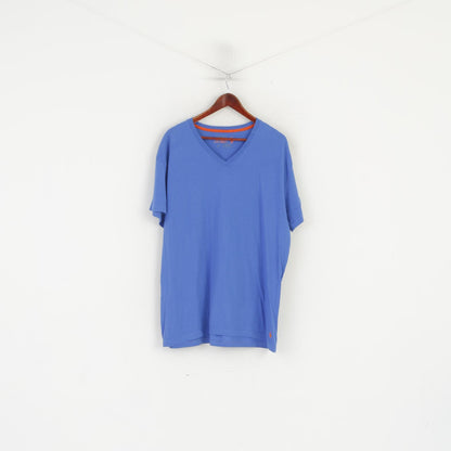 Camicia Ralph Lauren da uomo XL Camicia da notte con scollo a V in morbido cotone blu di qualità