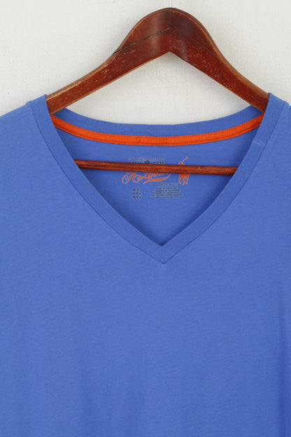 Ralph Lauren Men XL Shirt Blue Soft Cotton Quality Sleepwear V Neck Top