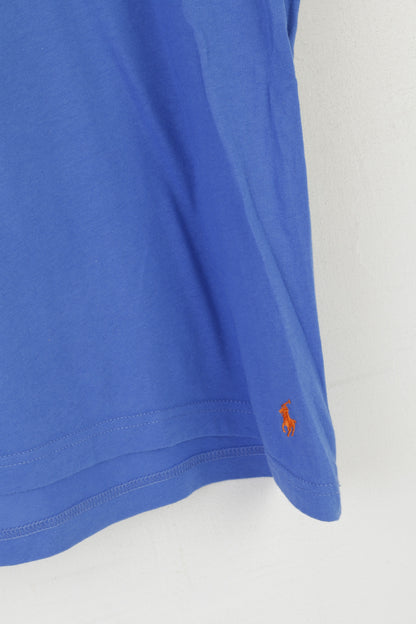 Camicia Ralph Lauren da uomo XL Camicia da notte con scollo a V in morbido cotone blu di qualità