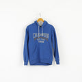 Champion Men M (S) Sweatshirt Blue Hoodie Graphic Cotton Kangaroo Pocket