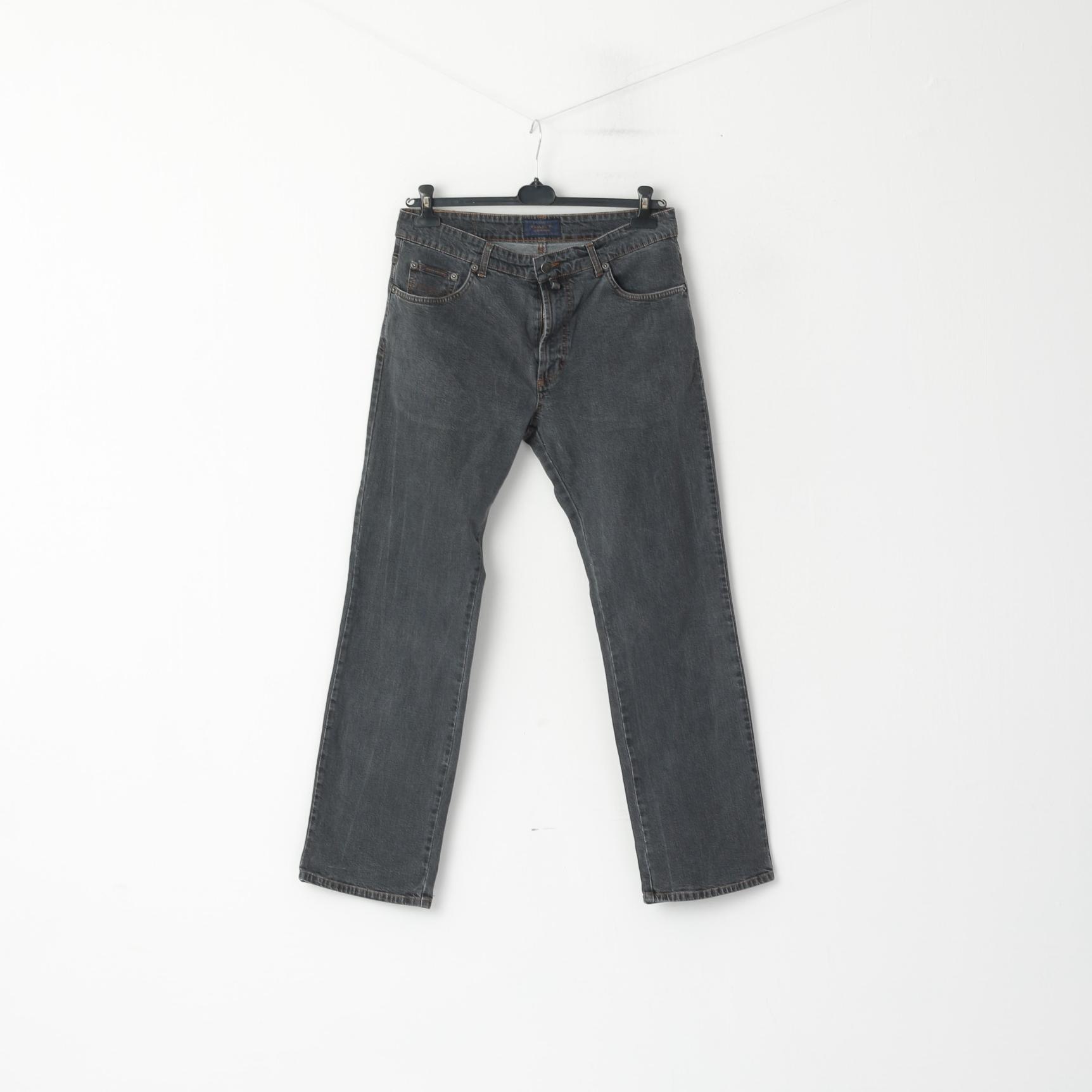 GANT Jeans Men 33 Jeans Trousers Gray Cotton Straight Classic Stretch Pants