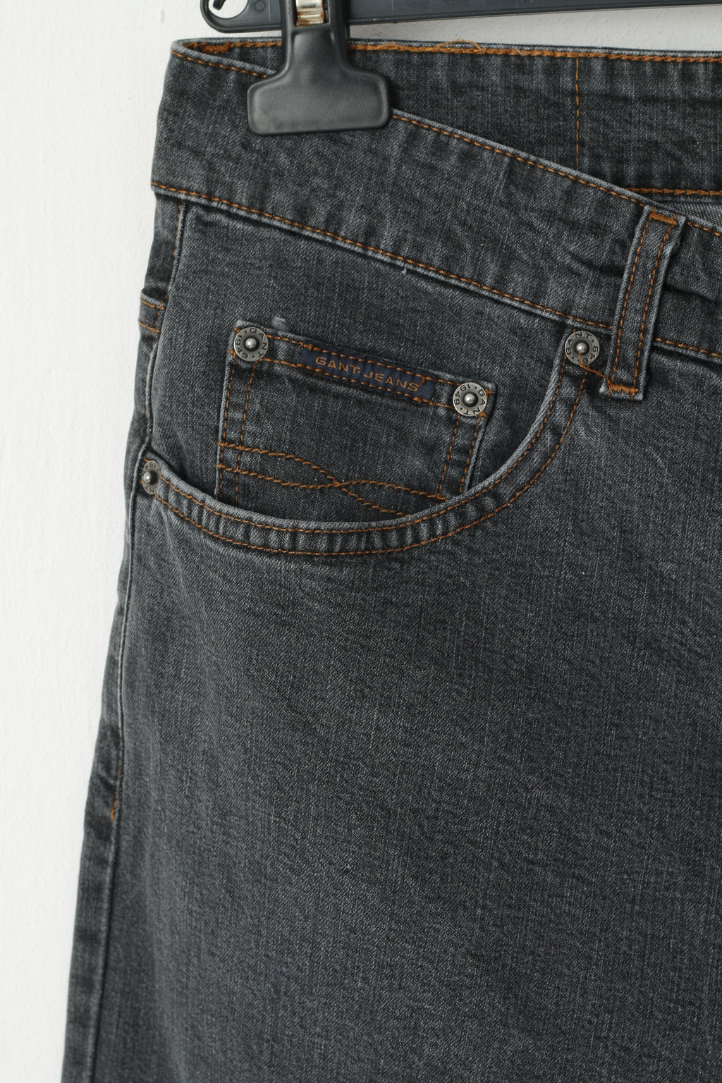 GANT Jeans Men 33 Jeans Trousers Gray Cotton Straight Classic Stretch Pants