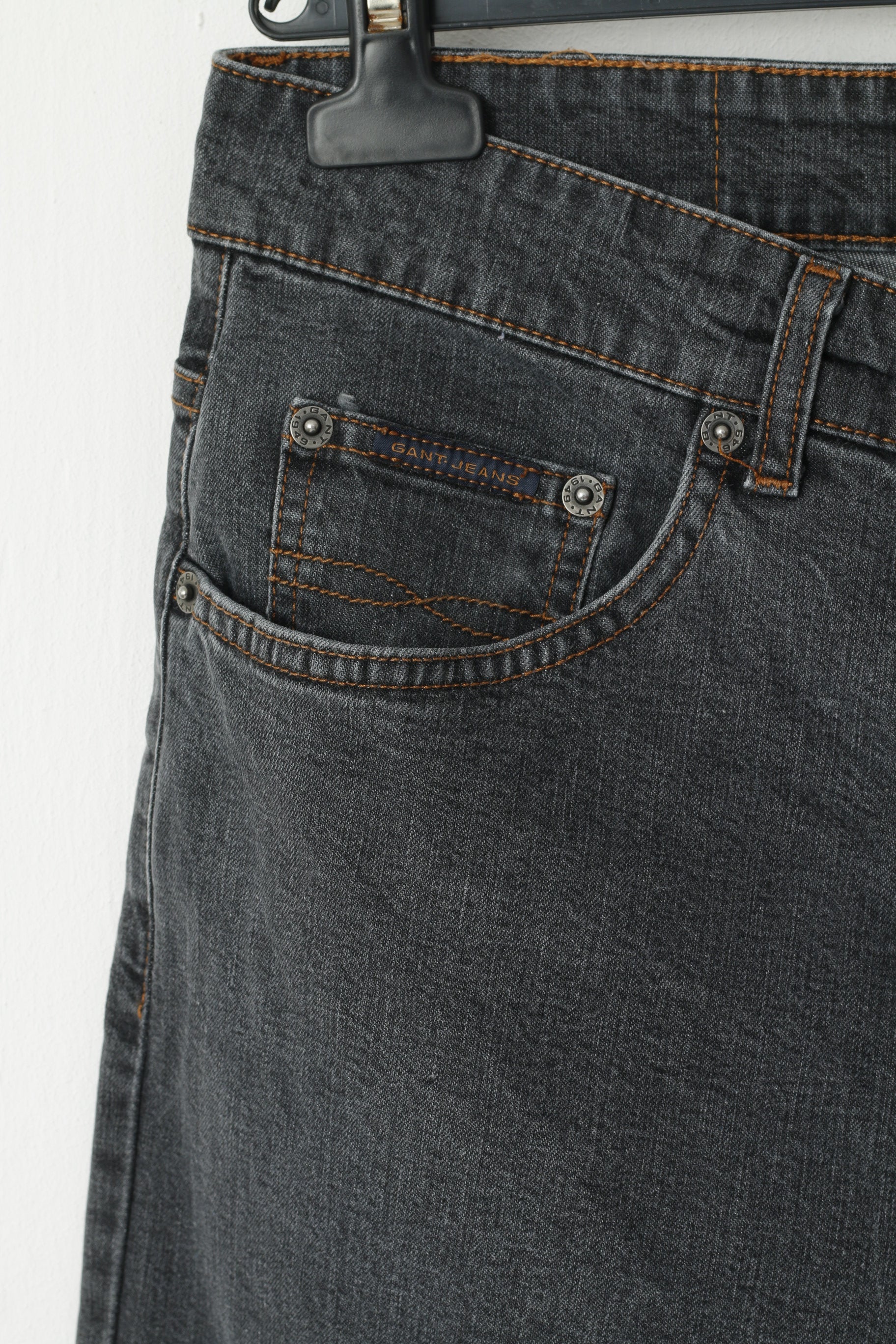 GANT Jeans Men 33 Jeans Trousers Gray Cotton Straight Classic Stretch Pants