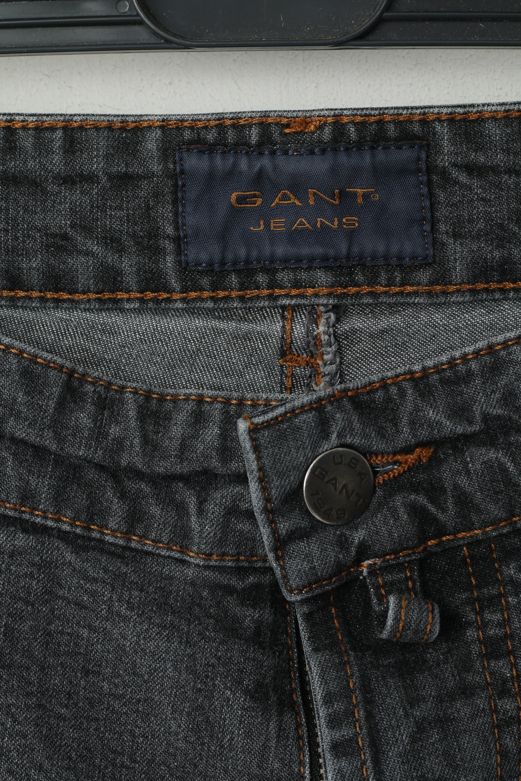 GANT Jeans Men 33 Jeans Trousers Gray Cotton Straight Classic Stretch Pants