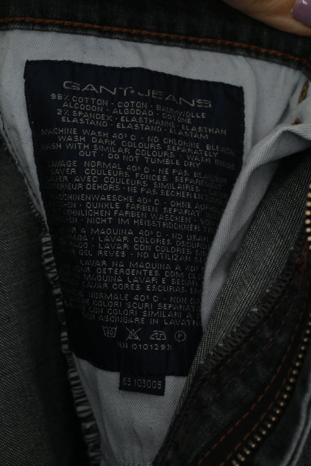 GANT Jeans Men 33 Jeans Trousers Gray Cotton Straight Classic Stretch Pants