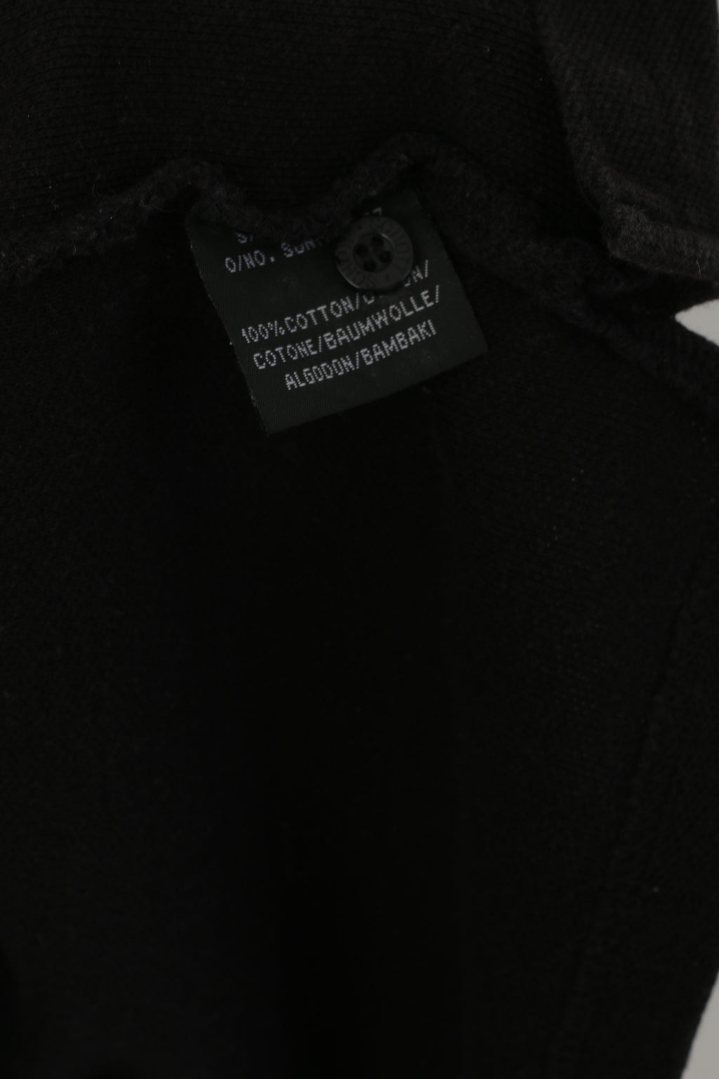 Schott NYC Hommes L Polo Noir Coupe Coton Boutons Détaillés Haut Classique