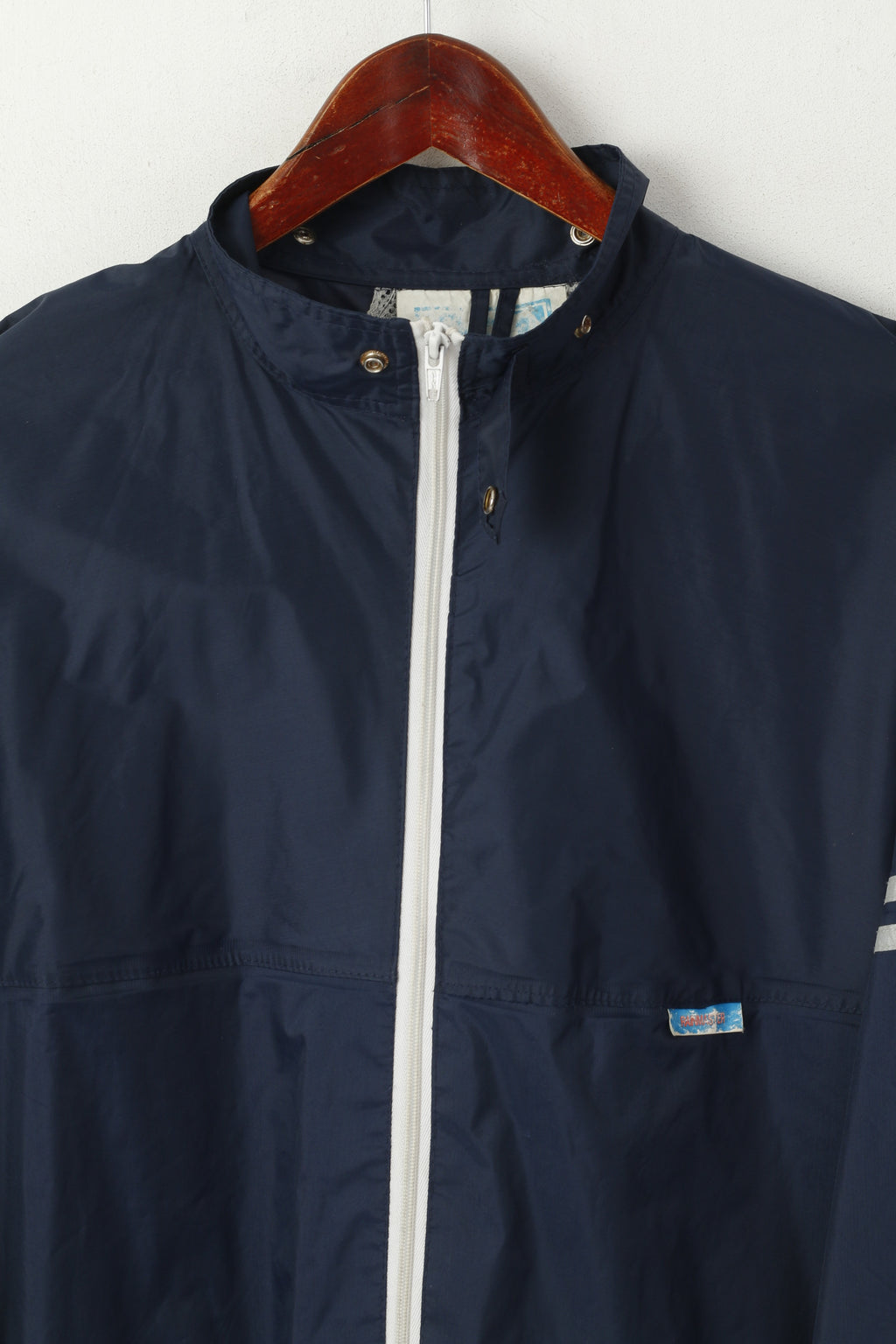 FK Rainmaster Hommes M Veste Marine Nylon Imperméable Fermeture Éclair Complète Vintage Top