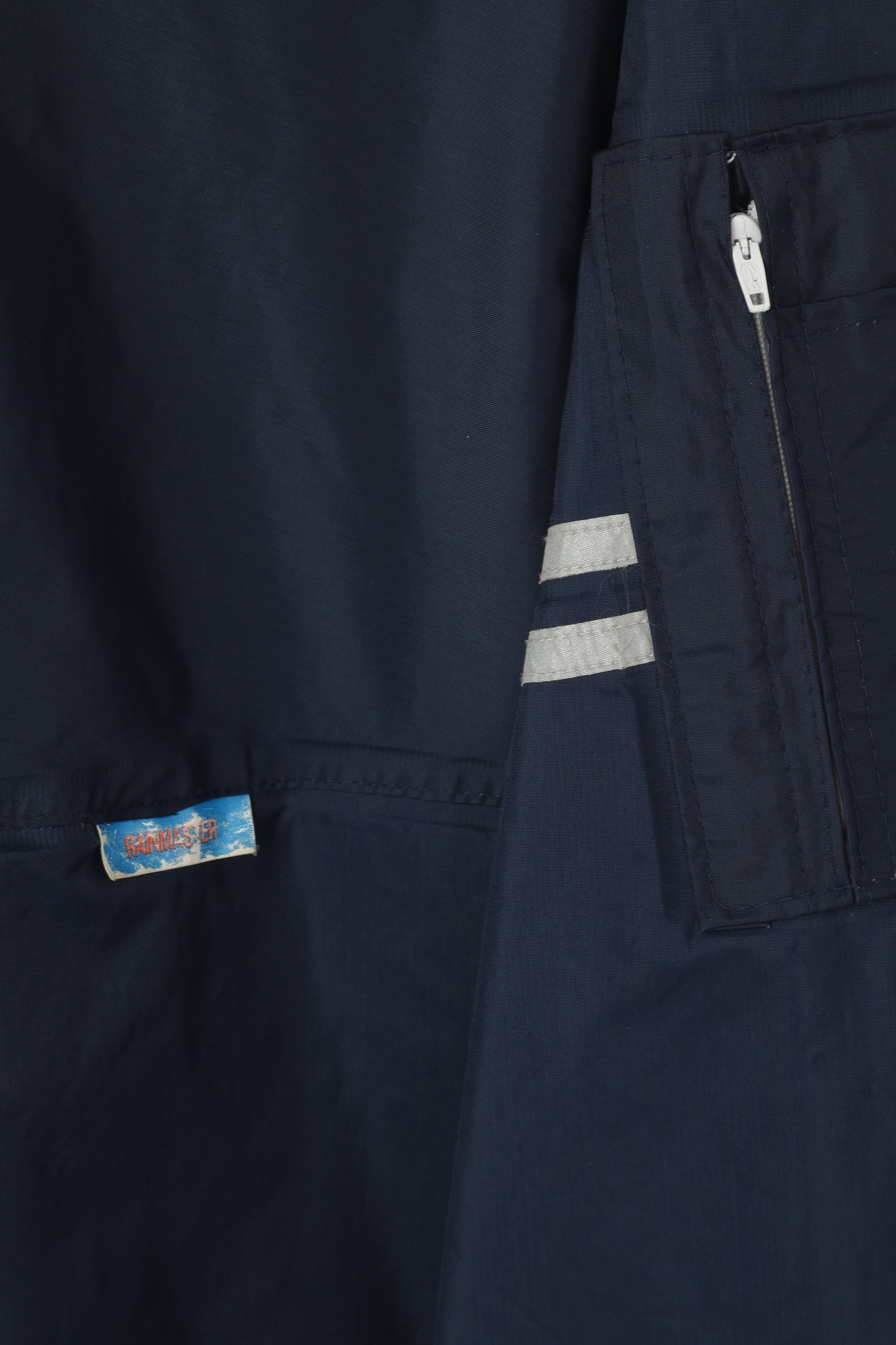 FK Rainmaster Hommes M Veste Marine Nylon Imperméable Fermeture Éclair Complète Vintage Top