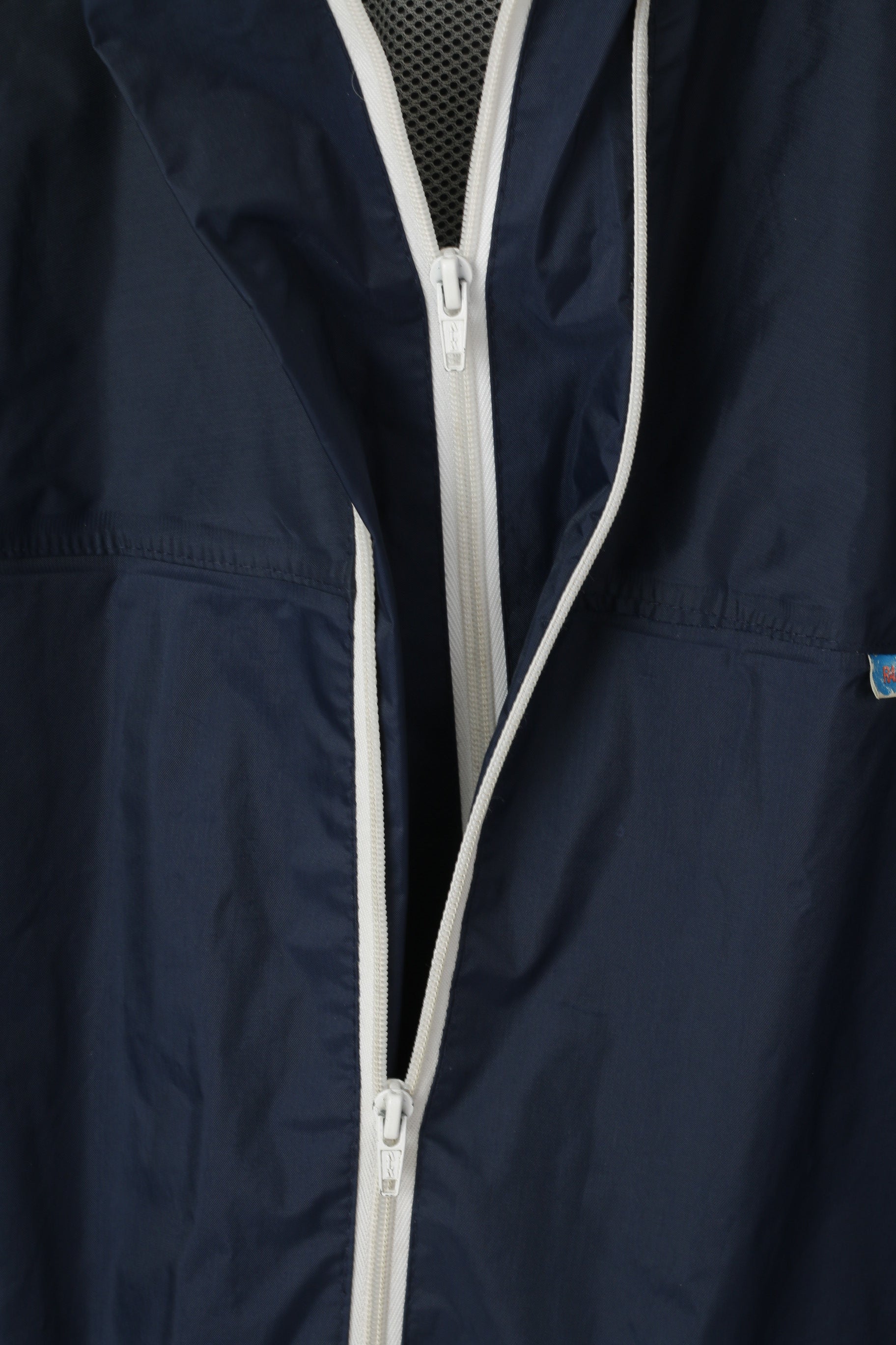 FK Rainmaster Hommes M Veste Marine Nylon Imperméable Fermeture Éclair Complète Vintage Top