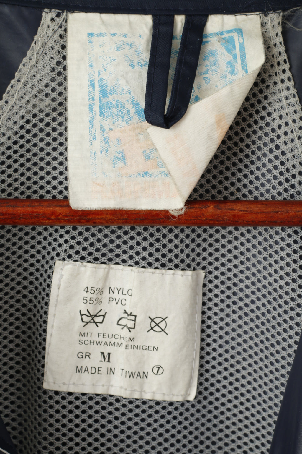 FK Rainmaster Hommes M Veste Marine Nylon Imperméable Fermeture Éclair Complète Vintage Top