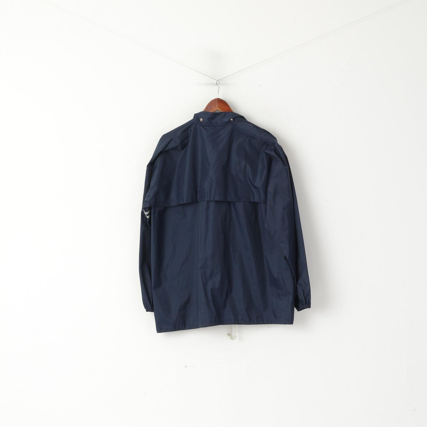 FK Rainmaster Men M Jacket Navy Nylon Waterproof Full Zipper Vintage Top