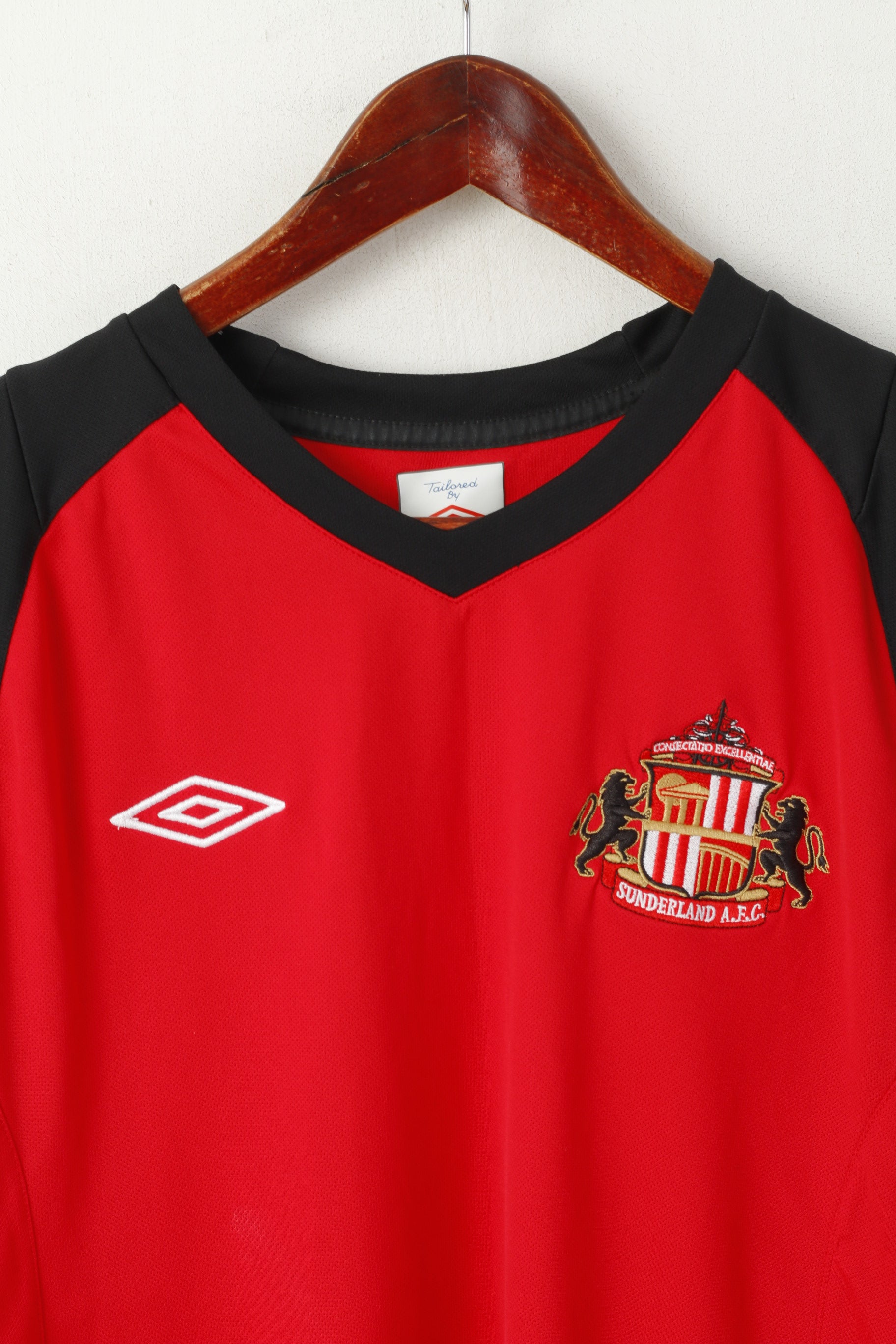 Maglia Umbro da uomo L rossa AFC Sunderland Football Club Sportswear Jersey Top