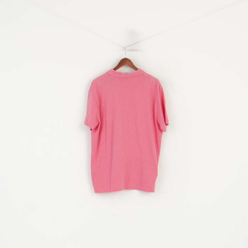 Polo Jeans Company Ralph Lauren Men XL Polo Shirt Pink Cotton Retro Classic Top