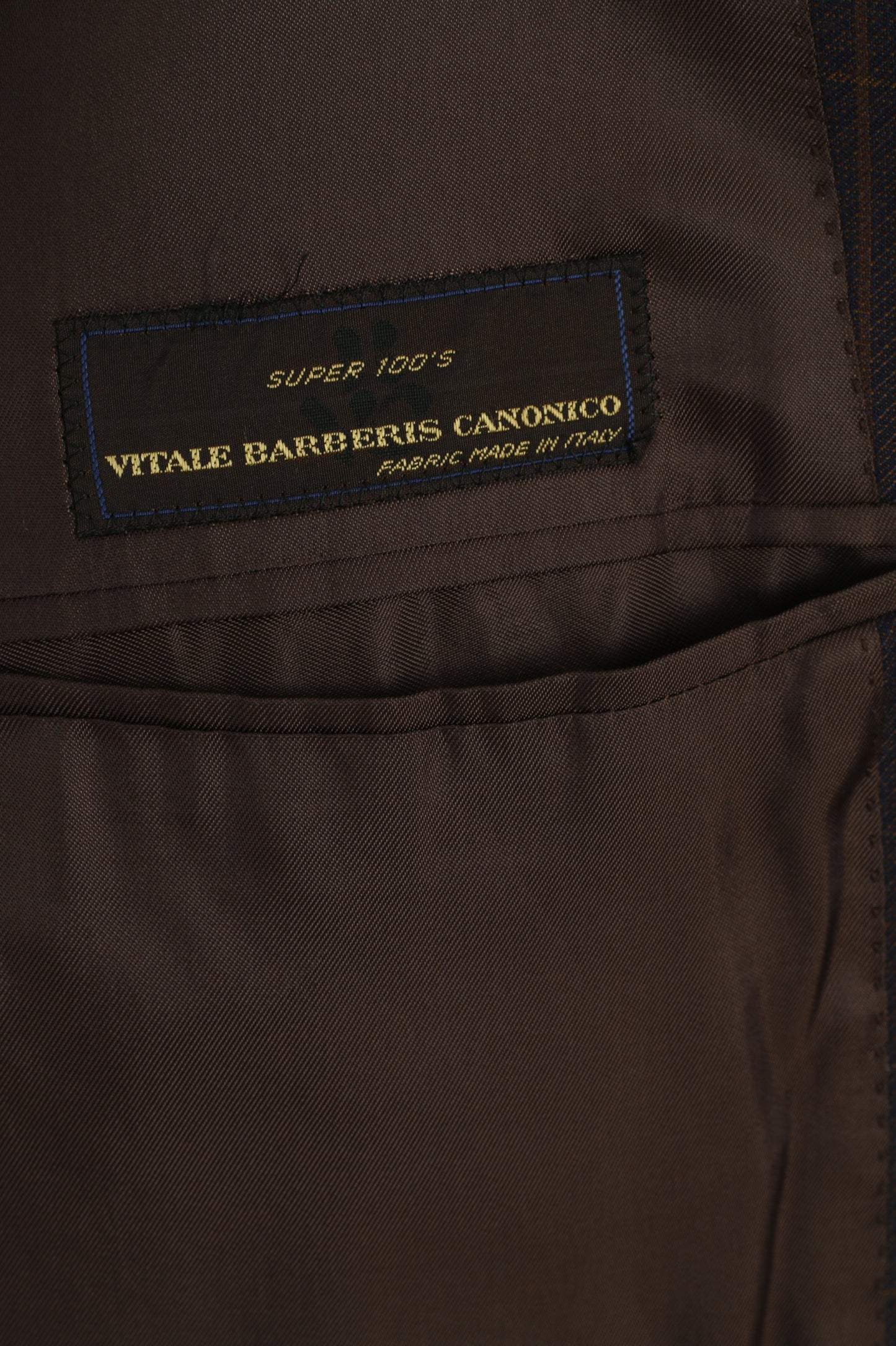 Emilio Rizzi Ferrini Uomo 54 Blazer Giacca monopetto in lana a quadri marrone navy Made in Italy