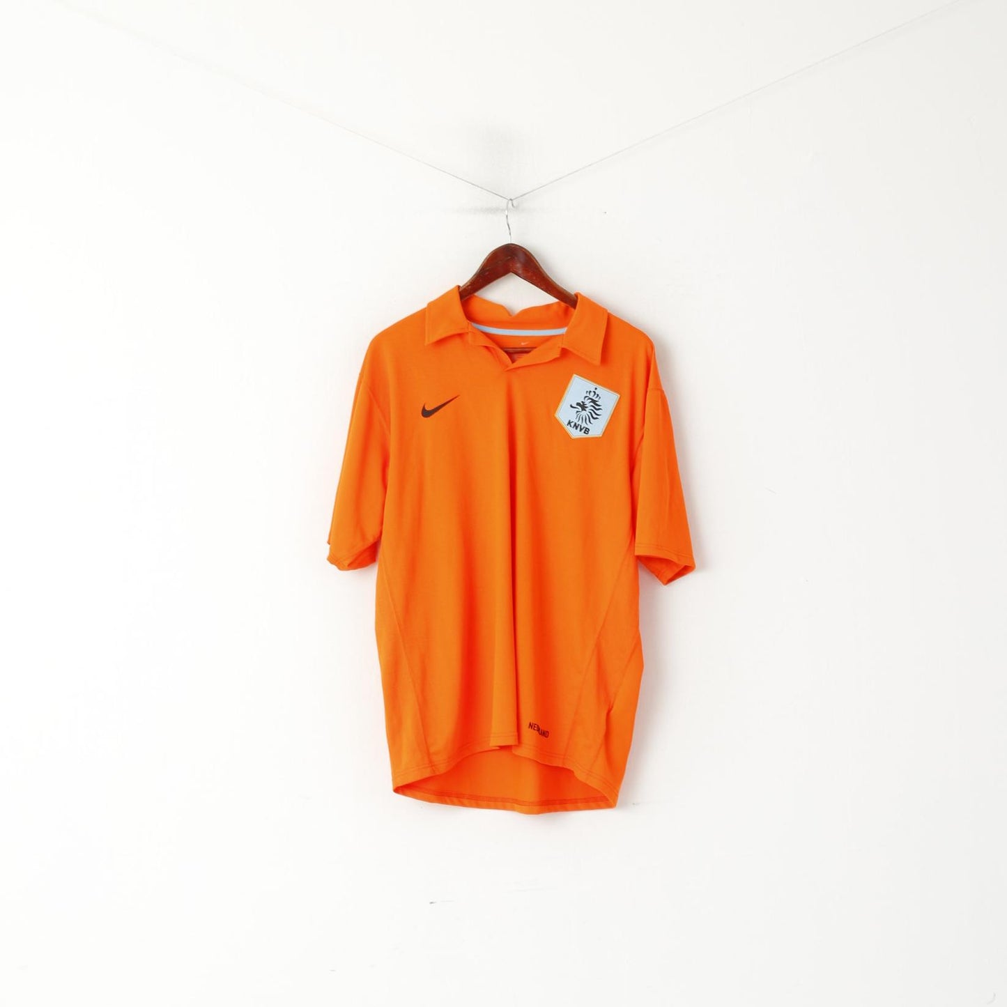 Nike Homme XL Polo Orange Fluo KNVB Koninklijke Nederland #10 VD VAART Haut