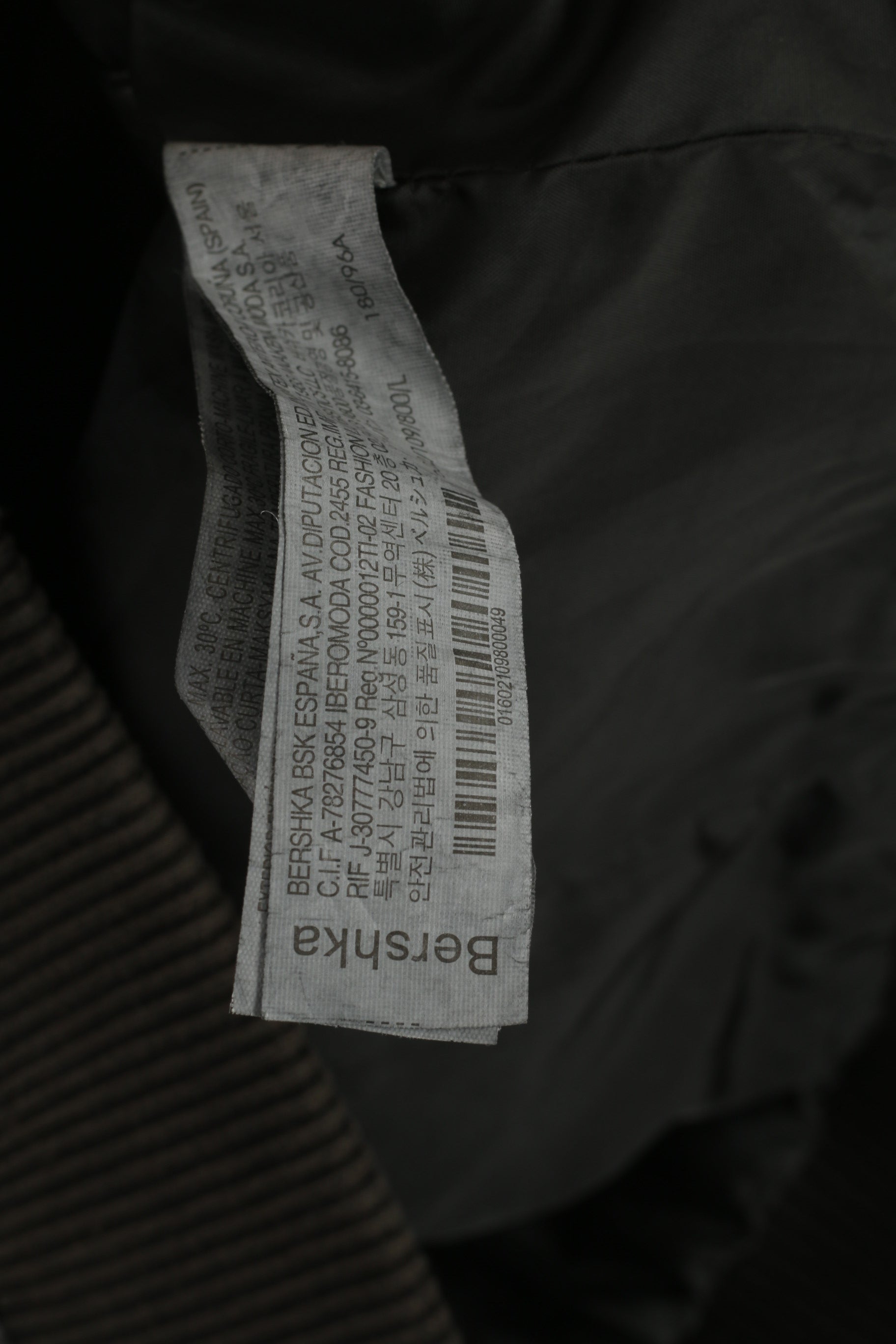 Bershka Men L (M) Jacket Imitation Leather Dark Brown Full Zipper Patches Biker