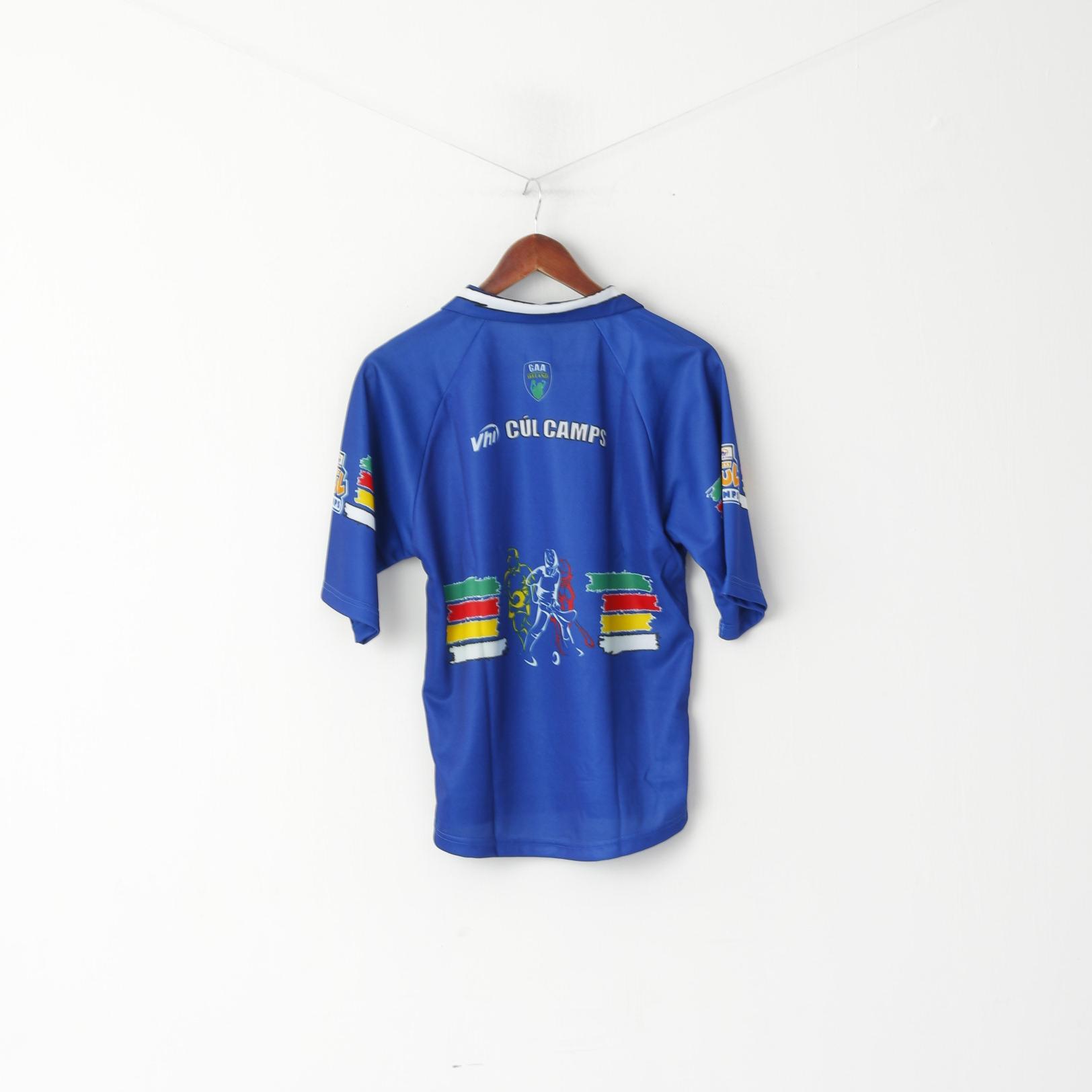 AZZURRI Homme 4 S Polo Bleu GAA IRLANDE Football Gaélique Chemise Vintage