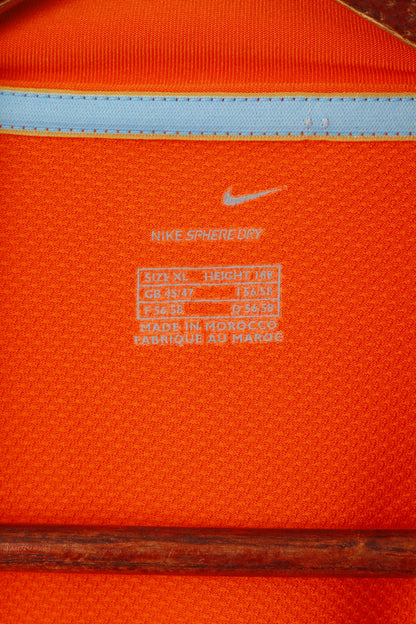 Nike Homme XL Polo Orange Fluo KNVB Koninklijke Nederland #10 VD VAART Haut