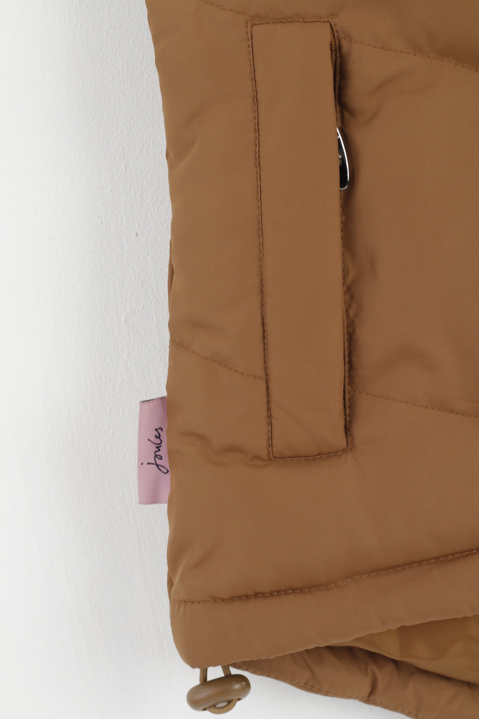 Nuovo Joules Donna 10 S Gilet Gilet Marrone Smanicato con cerniera intera Baltic Top