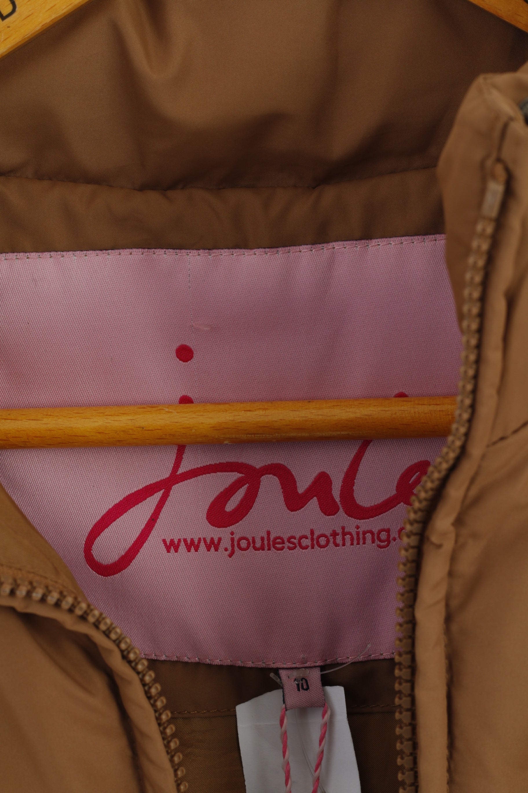 Nuovo Joules Donna 10 S Gilet Gilet Marrone Smanicato con cerniera intera Baltic Top