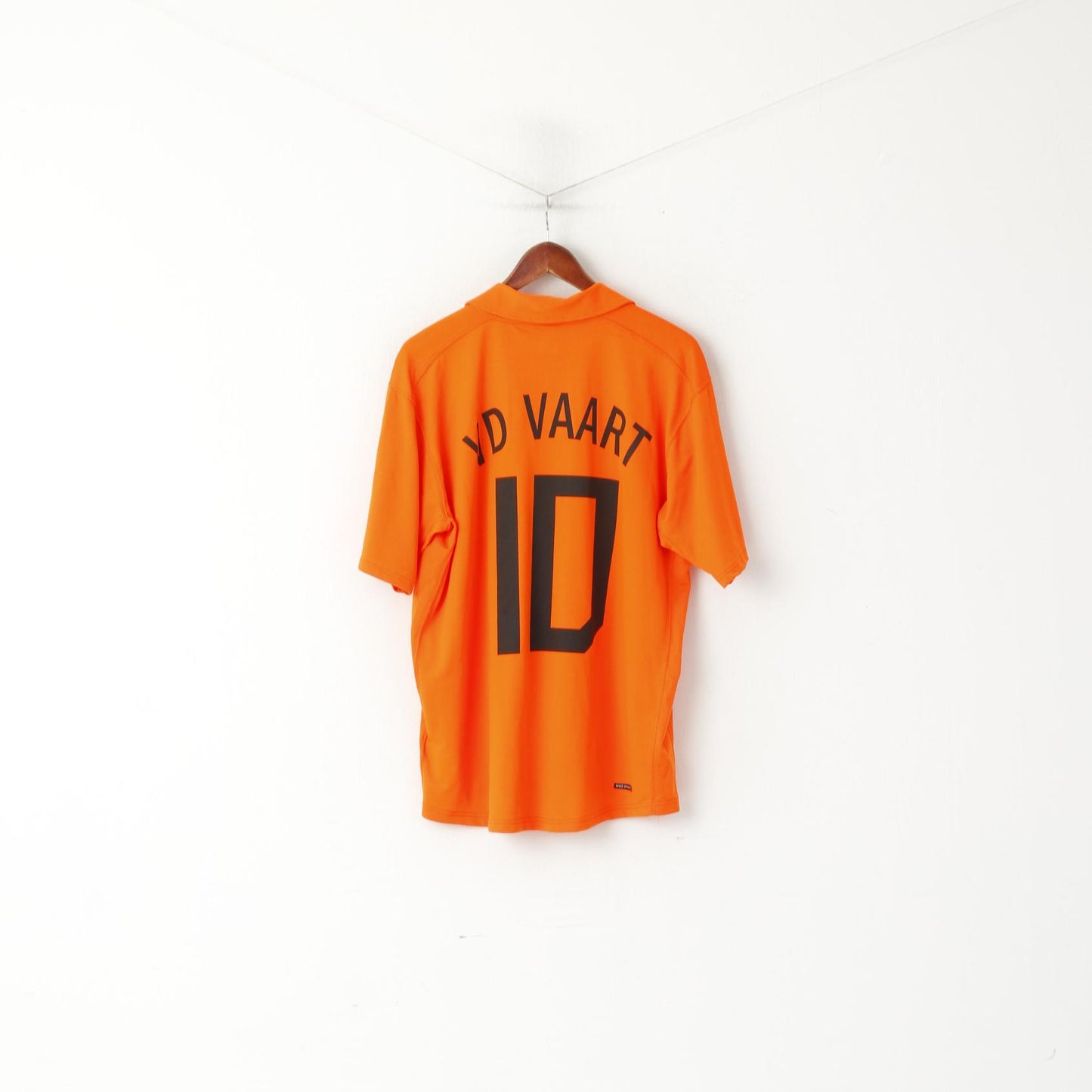 Nike Homme XL Polo Orange Fluo KNVB Koninklijke Nederland #10 VD VAART Haut