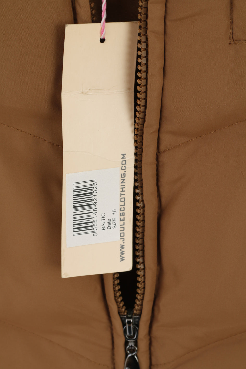 Nuovo Joules Donna 10 S Gilet Gilet Marrone Smanicato con cerniera intera Baltic Top