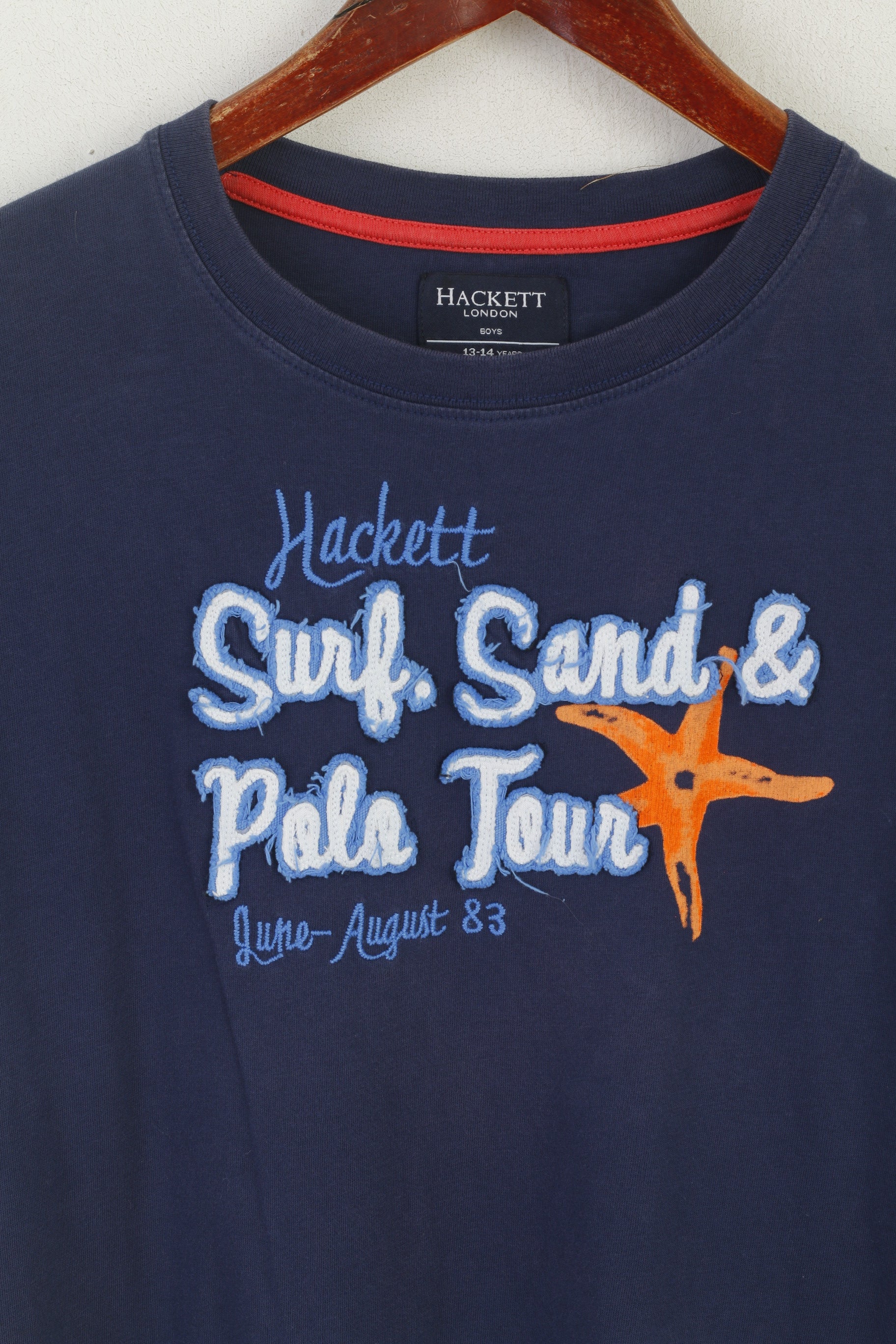 Hackett London Youth 13/14 Age Shirt Blue Cotton Surf Crew Neck Classic Top