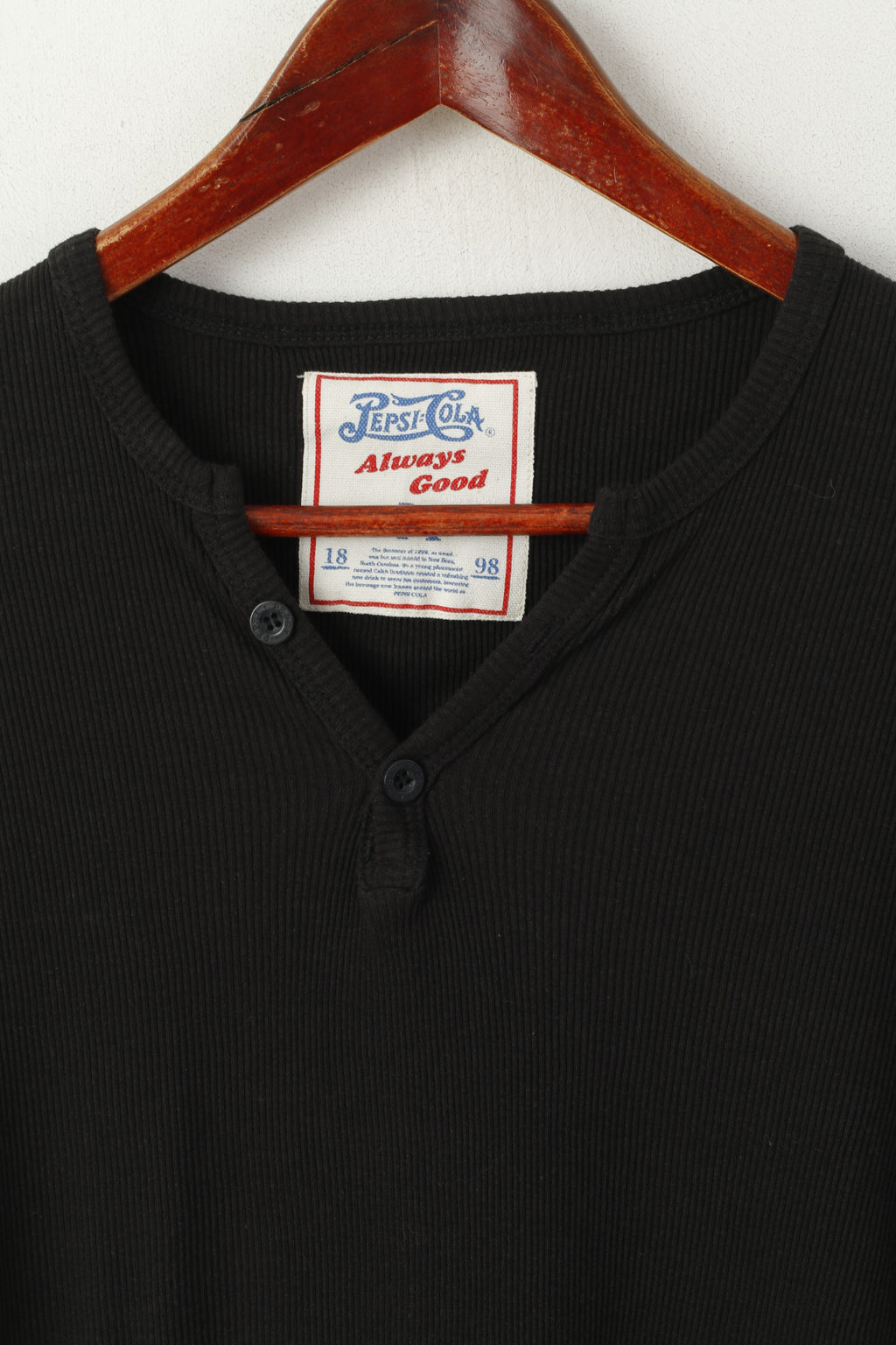 Pepsi - Cola Men M (S) Shirt Black Stretch Always Good Cotton Vintage Fit Top