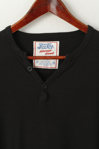 Pepsi - Cola Men M (S) Chemise Noir Stretch Always Good Cotton Vintage Fit Top