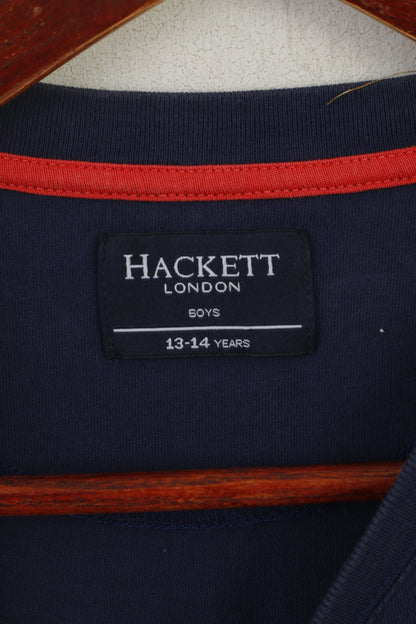 Hackett London Youth 13/14 Age Shirt Blue Cotton Surf Crew Neck Classic Top